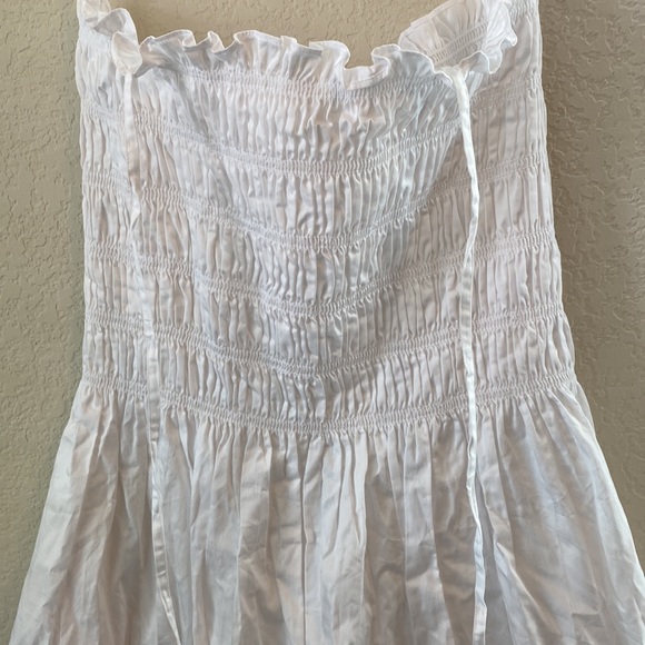 Tory Burch White Smocked Short Dress - Picture 4 of 9